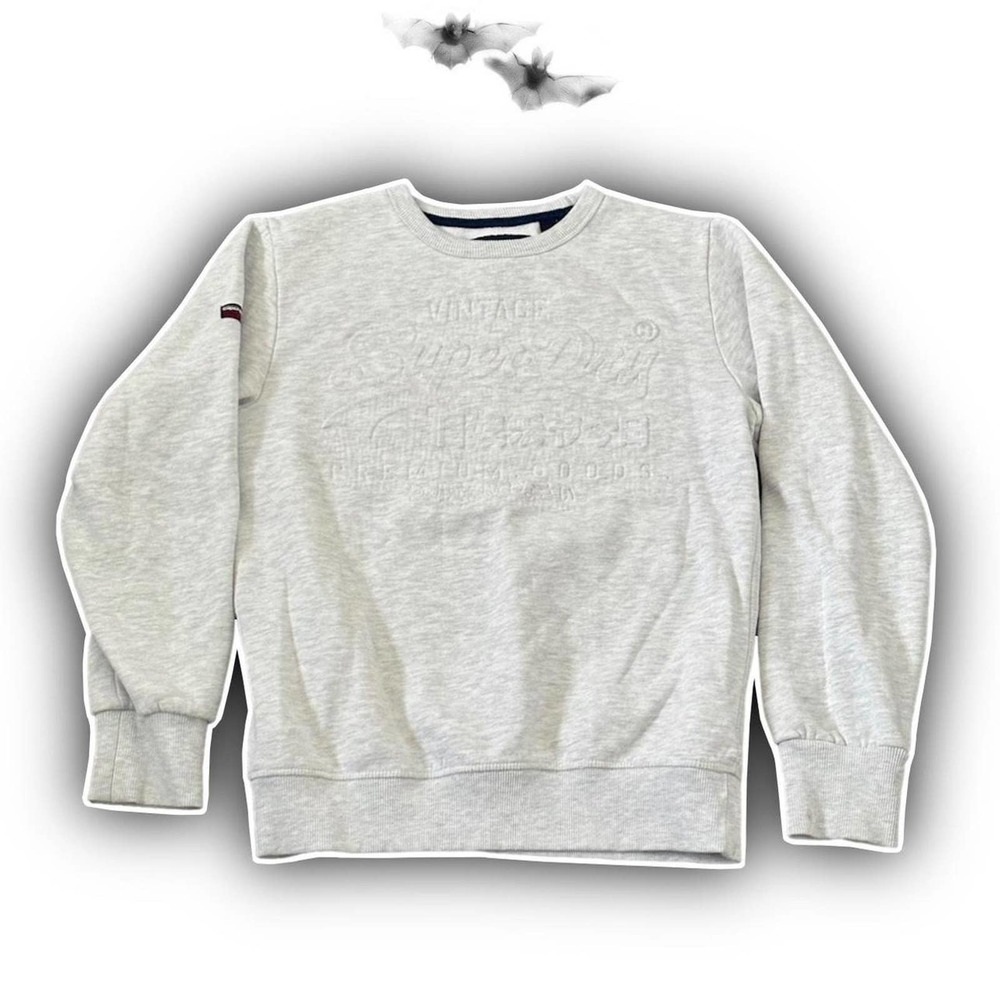 Light gray y2k streetwear Superdry Crewneck sweater